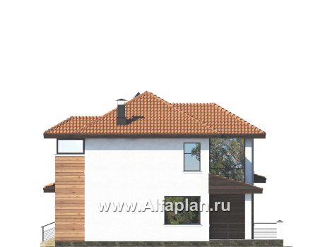 «Фортуна» - проект двухэтажного дома, с террасой и кабинетом на 1 эт, в современном стиле - превью фасада дома