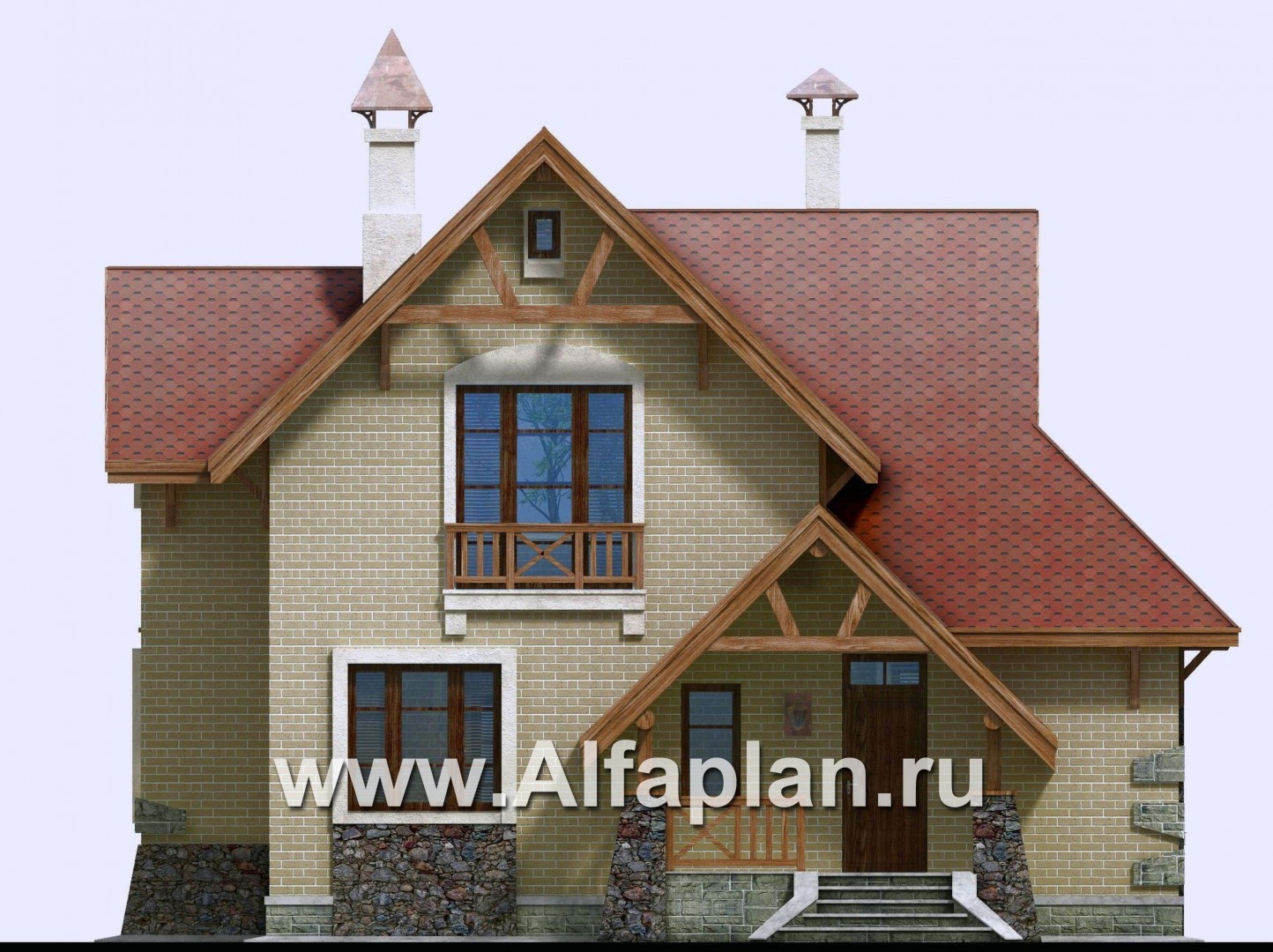 Проекты домов Альфаплан - «Альпенхаус» - альпийское шале - изображение фасада №1