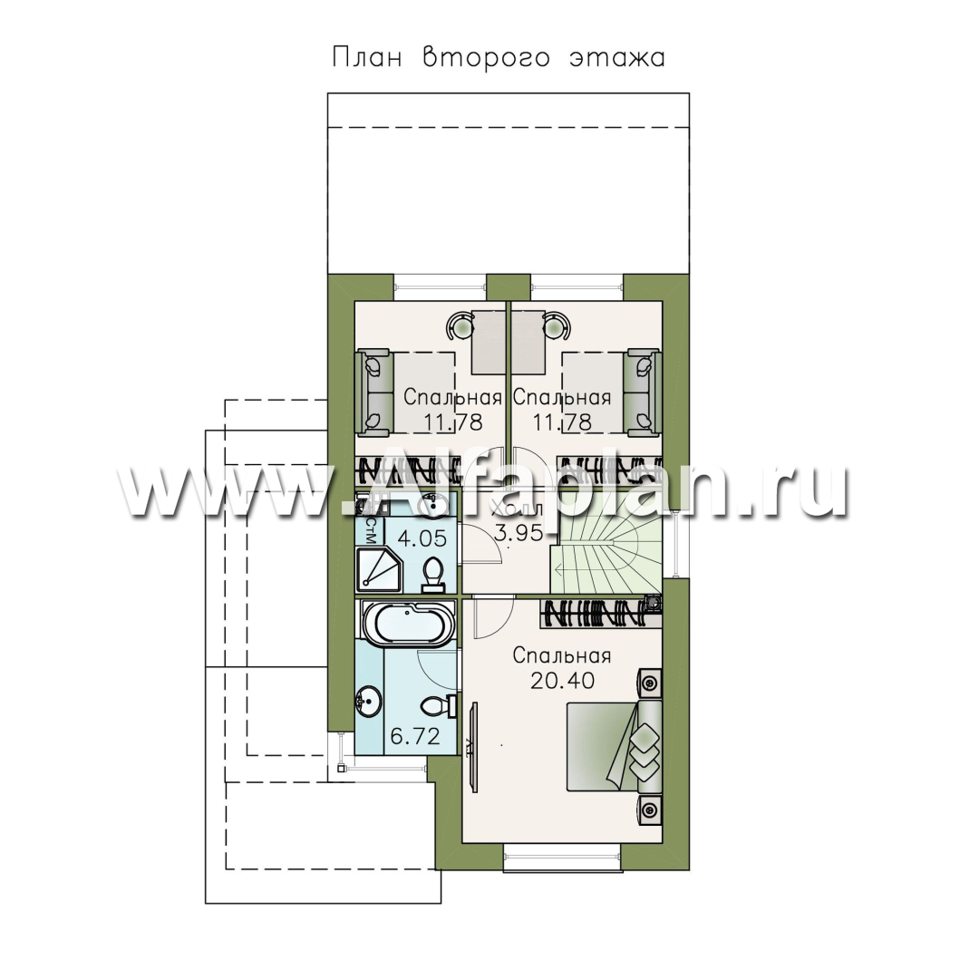 Проекты домов Альфаплан - «Весна» - проект экономичного и удобного дом - изображение плана проекта №2