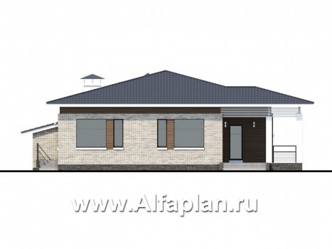 «Днестр» - проект одноэтажного дома, планировка 3 спальни, с бильярдной и сауной - превью фасада дома