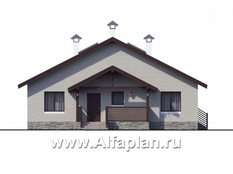 Проекты домов Альфаплан - Кирпичный дом «Моризо» - шале с двусветной гостиной - превью фасада №4