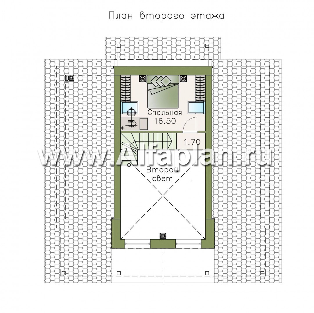 Проекты домов Альфаплан - «Моризо» - шале с двусветной гостиной - план проекта №2