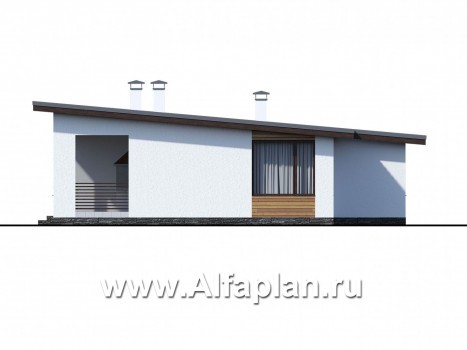 Проекты домов Альфаплан - «Эпсилон» - уютный каркасный дом с просторной террасой - превью фасада №2