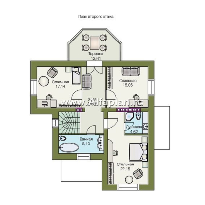 Проекты домов Альфаплан - «Приорат Плюс» - проект коттеджа с цоколем - превью плана проекта №3