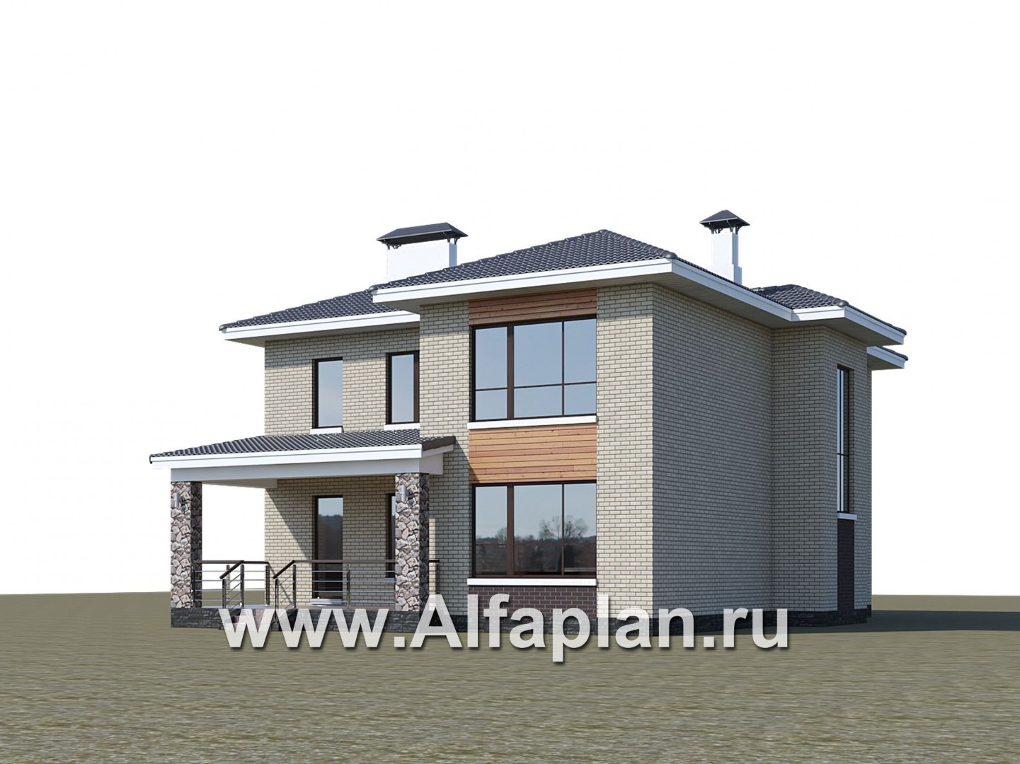 Проекты домов Альфаплан - «Формула успеха» - загородный дом с удобной планировкой - дополнительное изображение №1
