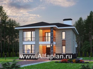 Проекты домов Альфаплан - «Формула успеха» - загородный дом с удобной планировкой - превью основного изображения