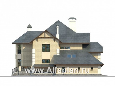 Проекты домов Альфаплан - «Эвридика»- красивый загородный дом с гаражом и цокольным этажом - превью фасада №3