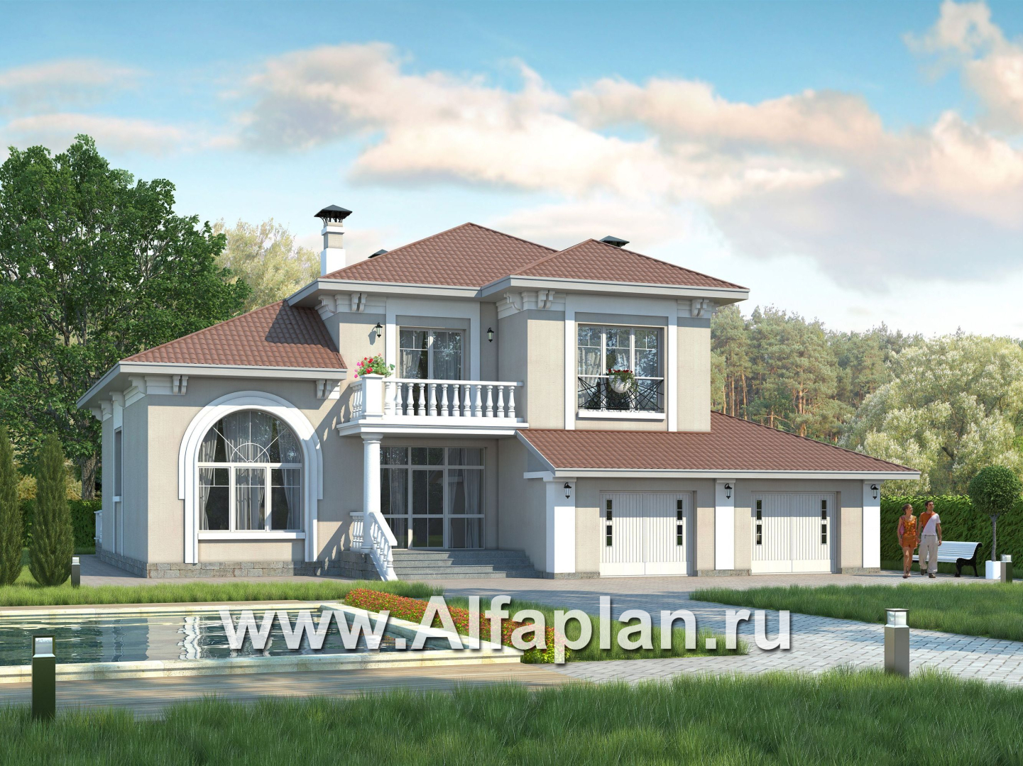 Проекты домов Альфаплан - «Тургенев» - русская усадьба, в классическом стиле - дополнительное изображение №1