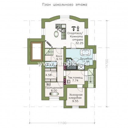 Проекты домов Альфаплан - «Светлая жизнь» - современный  коттедж с большими окнами - превью плана проекта №3