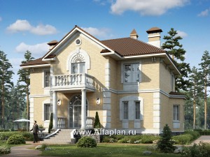 Проекты домов Альфаплан - «Головин»- особняк в стиле Петровских традиций - превью основного изображения