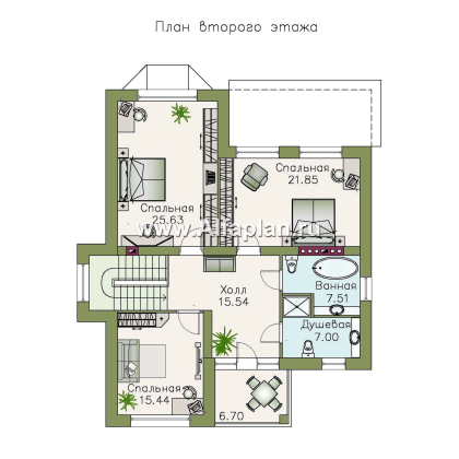 Проекты домов Альфаплан - «Репутация» - дом с аристократическими фасадами - превью плана проекта №2