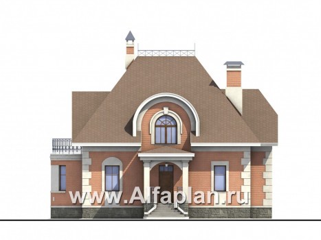Проекты домов Альфаплан - «Эвита» - уютный дом загородный дом - превью фасада №1