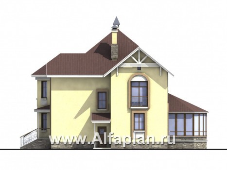 Проекты домов Альфаплан - «Амбиент» - загородный дом с эркером - превью фасада №2