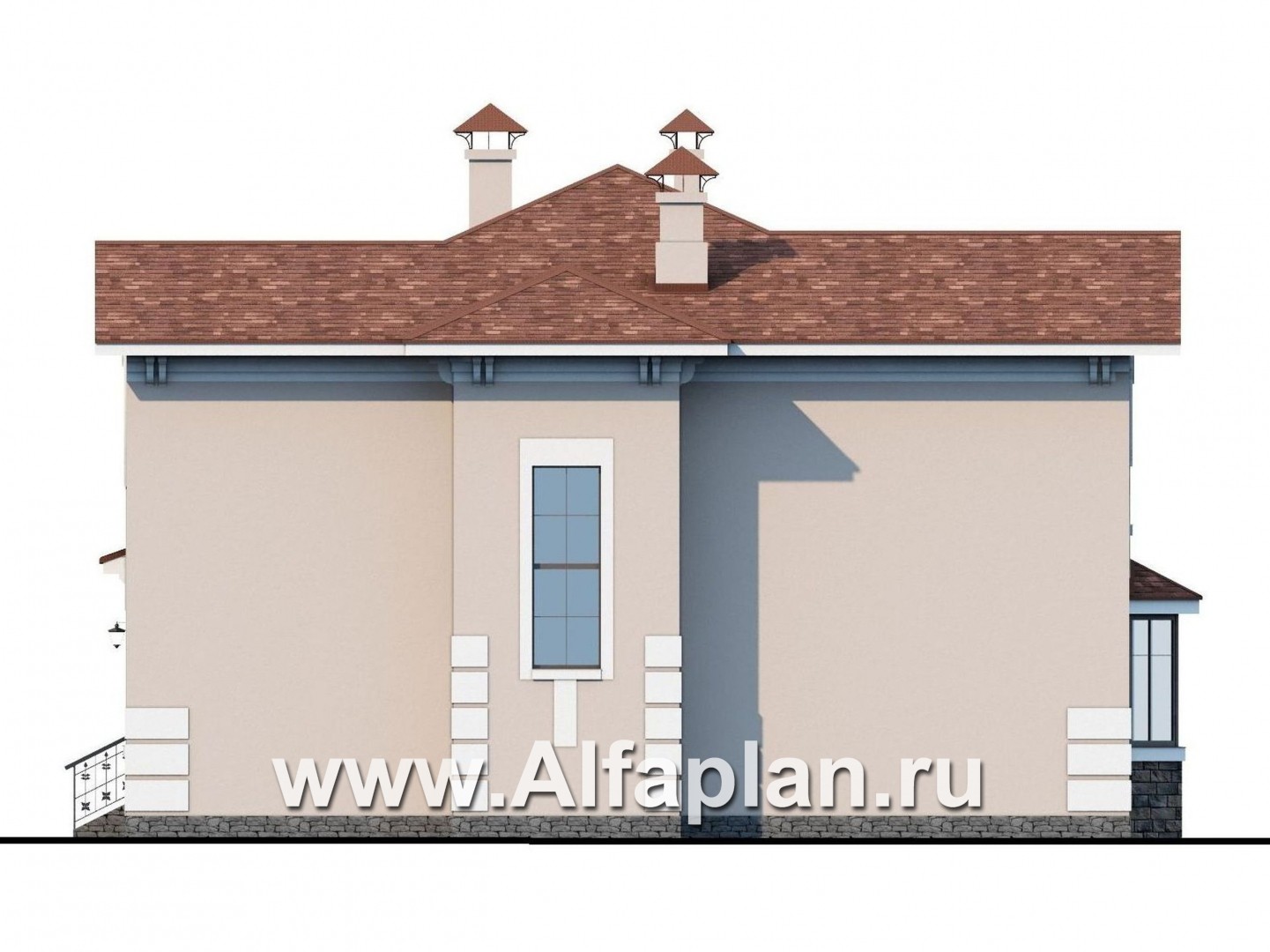 Проекты домов Альфаплан - «Белоостров»-  коттедж с удобной планировкой - изображение фасада №2