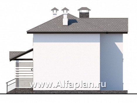 Проекты домов Альфаплан - Двухэтажный дом из кирпича «Панорама» - превью фасада №2