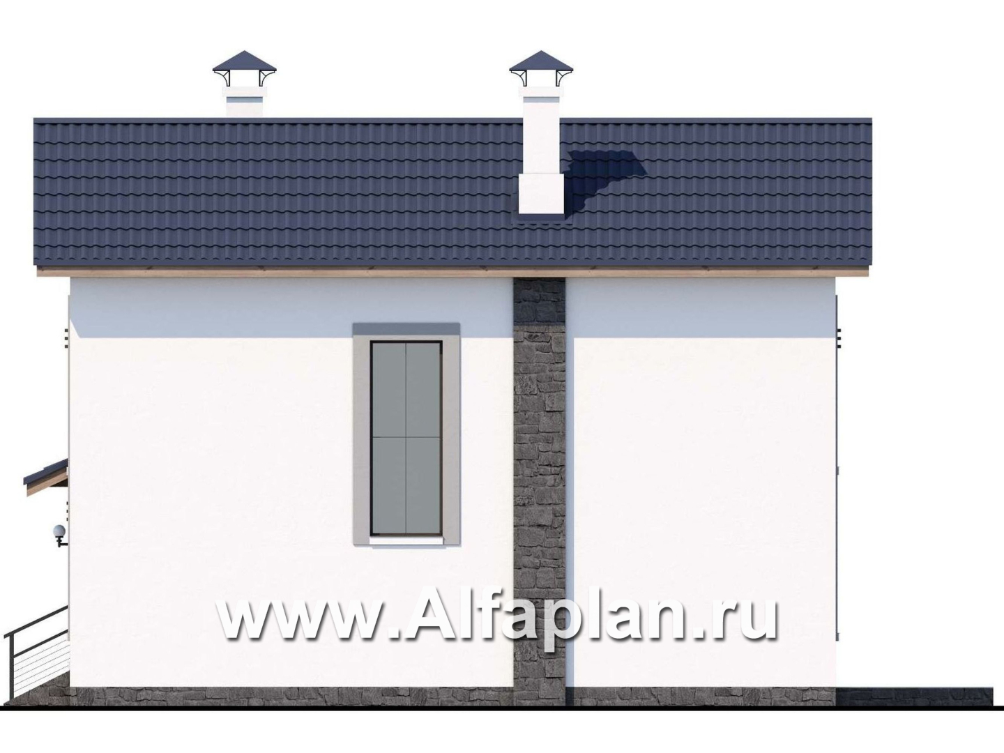 Проекты домов Альфаплан - «Каюткомпания» - экономичный дом для небольшой семьи и маленького участка - изображение фасада №2
