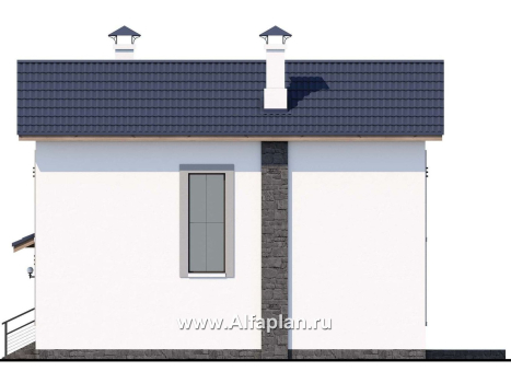 Проекты домов Альфаплан - «Каюткомпания» - экономичный дом для небольшой семьи и маленького участка - превью фасада №2