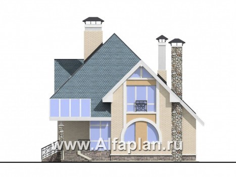Проекты домов Альфаплан - Коттедж с окнами верхнего света - превью фасада №1