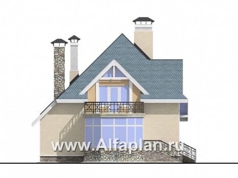 Проекты домов Альфаплан - Коттедж с окнами верхнего света - превью фасада №4