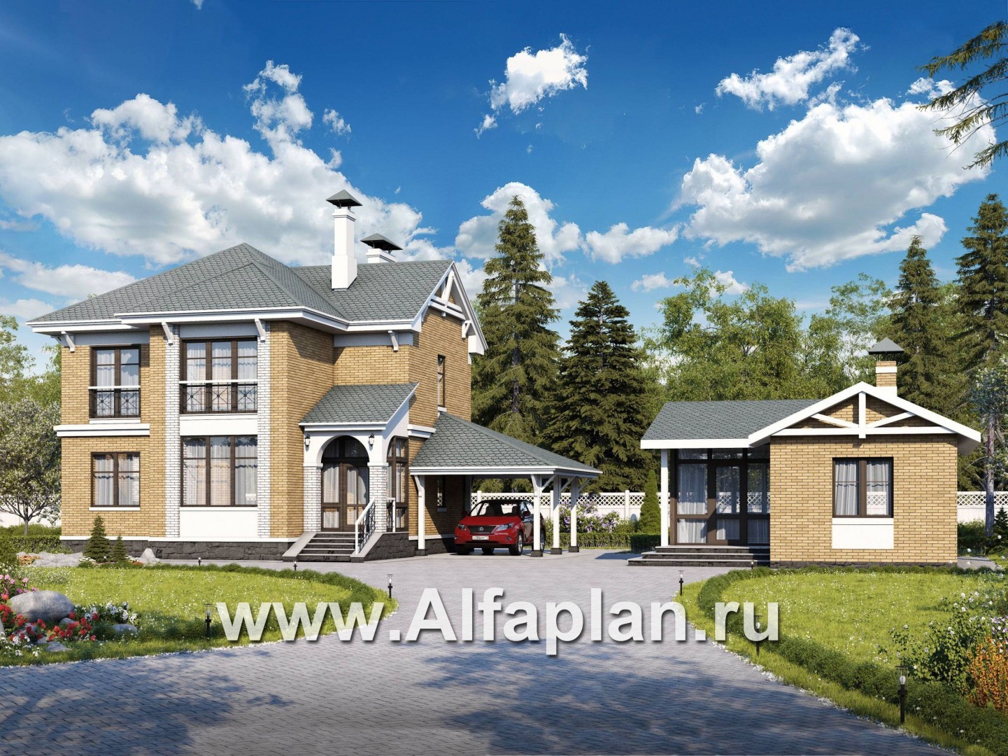 Проекты домов Альфаплан - «Гармония»_ДУО - основное изображение