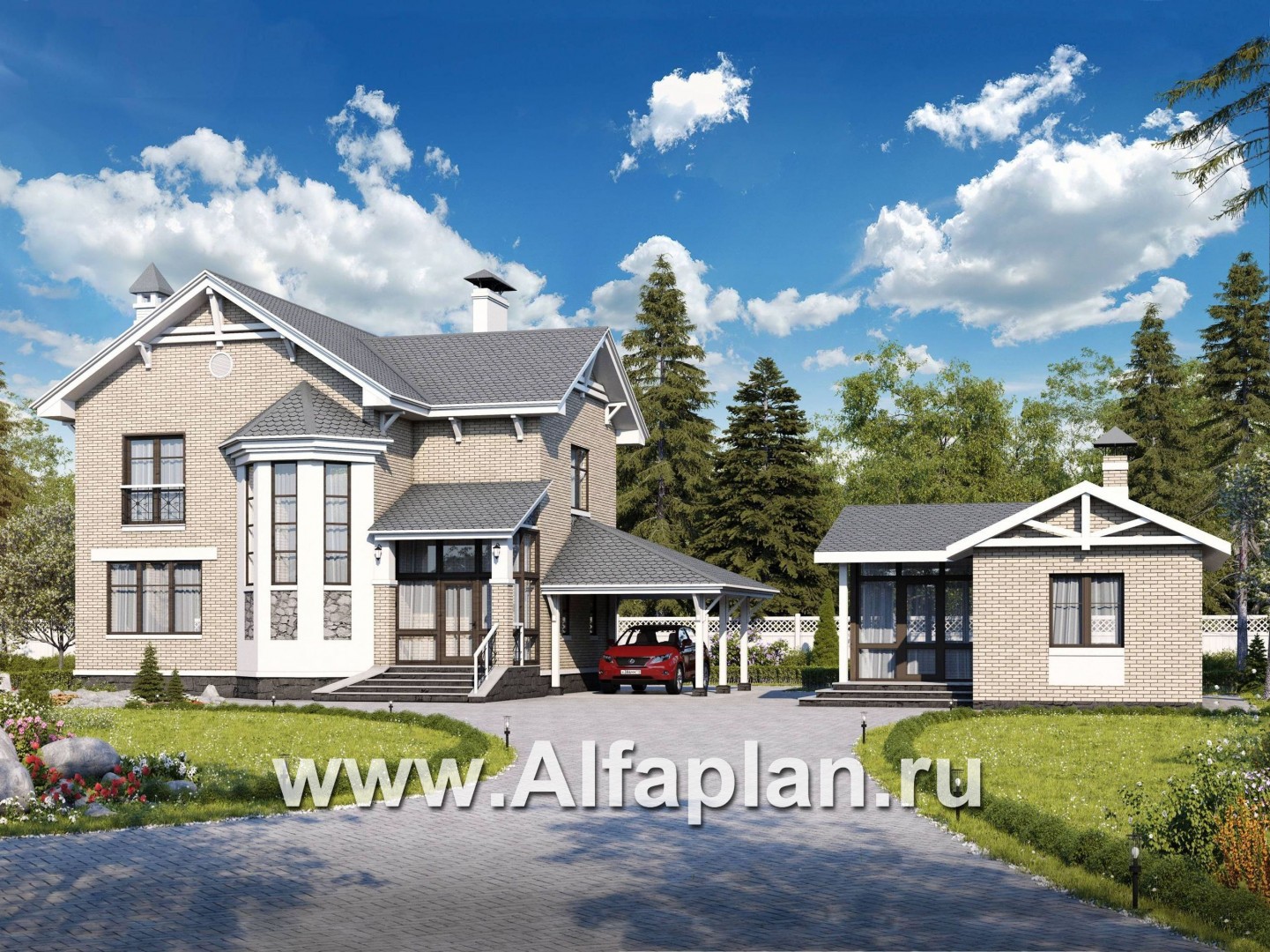 Проекты домов Альфаплан - «Лидер»_ДУО - основное изображение