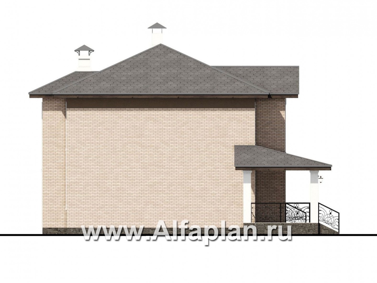 «Арт-Нуво» - проект двухэтажного дома,  с террасой, в стиле модерн - фасад дома