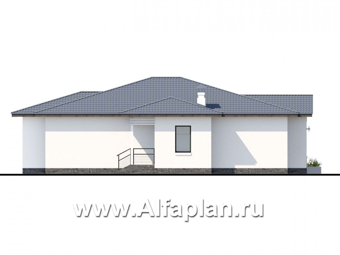 «Калипсо» - проект одноэтажного дома, 4 спальни, в современном стиле - фасад дома