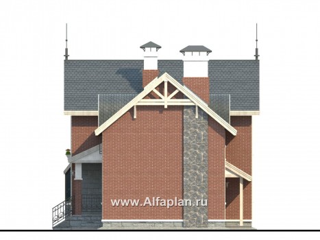 Проекты домов Альфаплан - «Фантазия» - компактный дом для небольшого участка - превью фасада №2