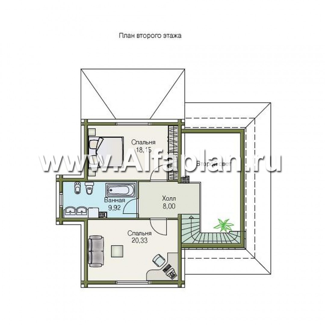 Проекты домов Альфаплан - «Альпенхаус»- альпийское шале из комбинированных материалов - план проекта №2