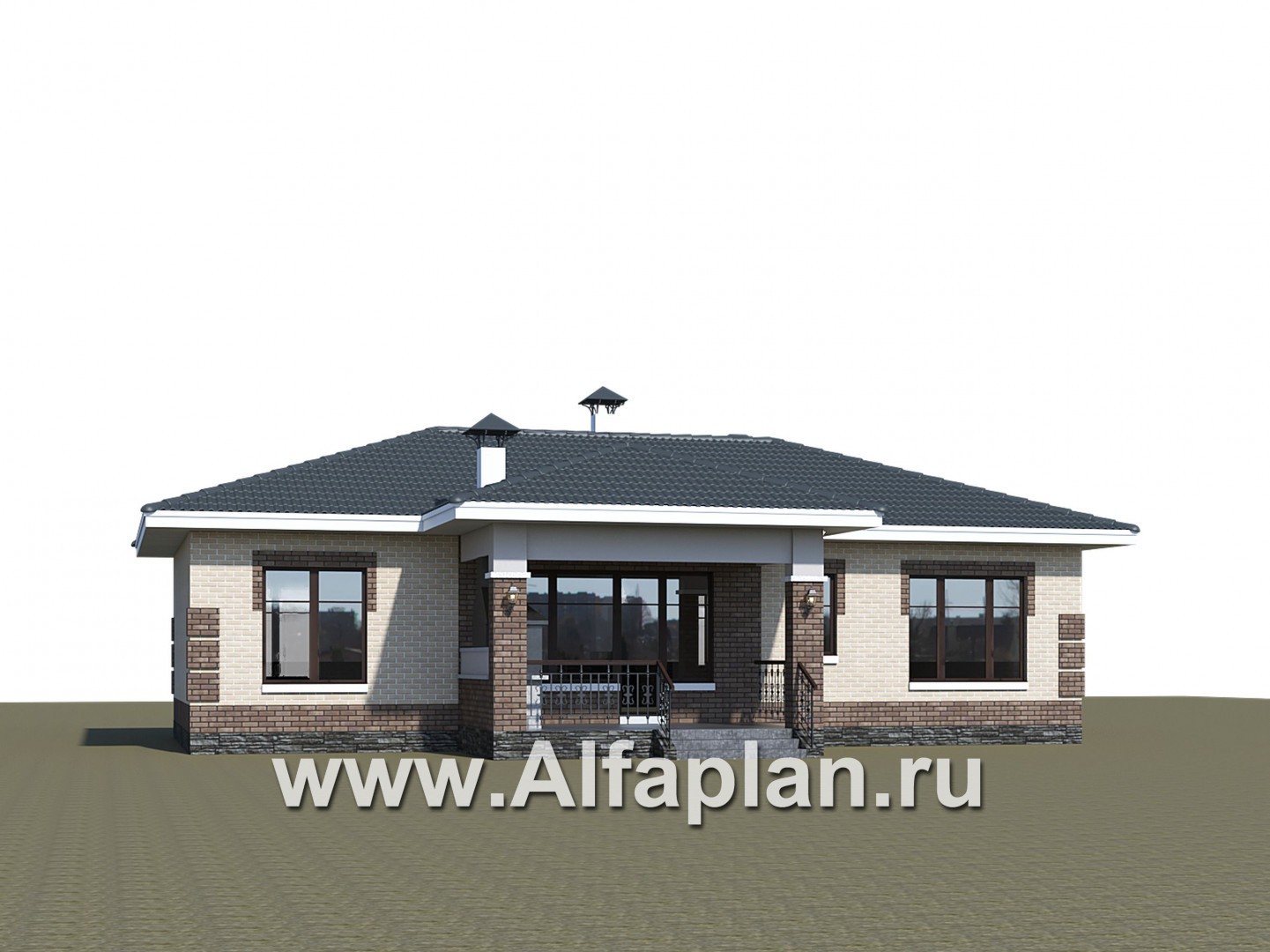 Проекты домов Альфаплан - «Авалон» - стильный одноэтажный дом - дополнительное изображение №3