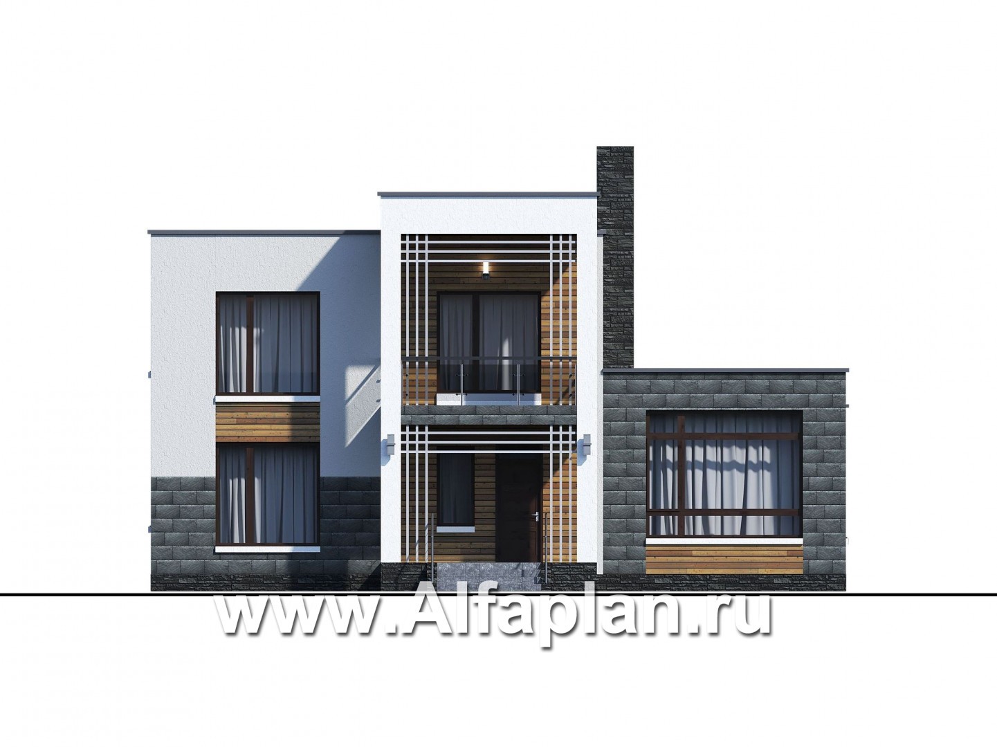 Проекты домов Альфаплан - 581E - изображение фасада №1