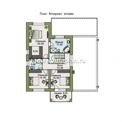 Проекты домов Альфаплан - 581E - превью плана проекта №2