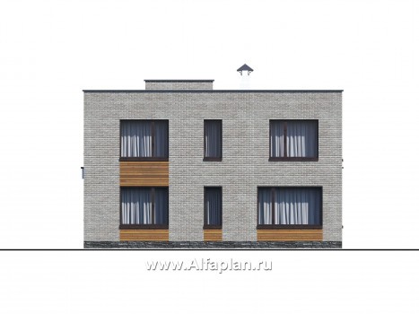 Проекты домов Альфаплан - «Эрго» - проект рационального, уютного современного дома - превью фасада №3