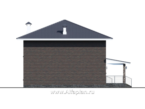 Проекты домов Альфаплан - «Эрго» - проект компактного дома 10х10м с удобной планировкой - превью фасада №3
