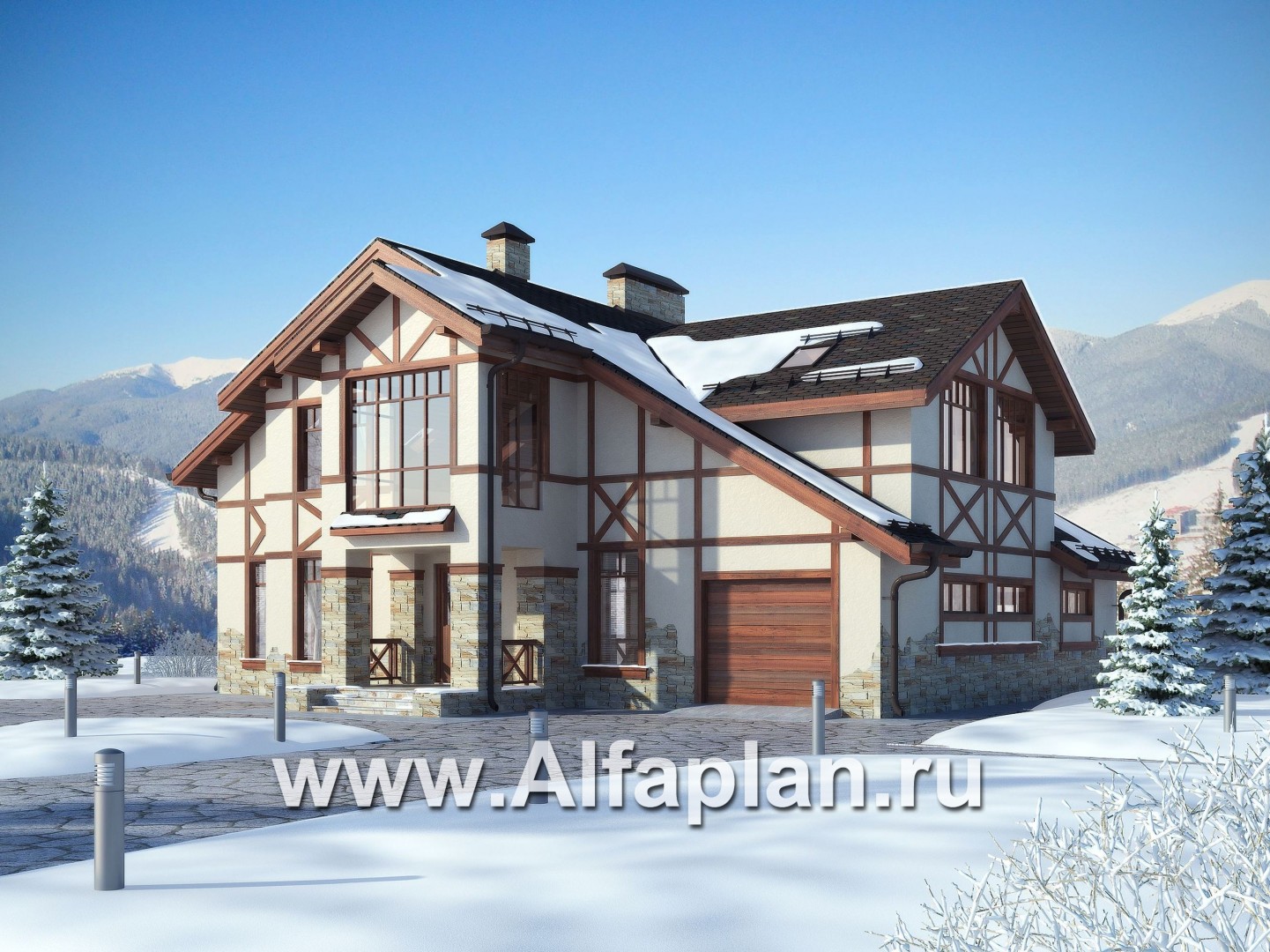 Проекты домов Альфаплан - Проект альпийского шале - дополнительное изображение №1