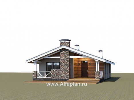 Проекты домов Альфаплан - «Мелета» - уютный одноэтажный дом с террасой - превью дополнительного изображения №1