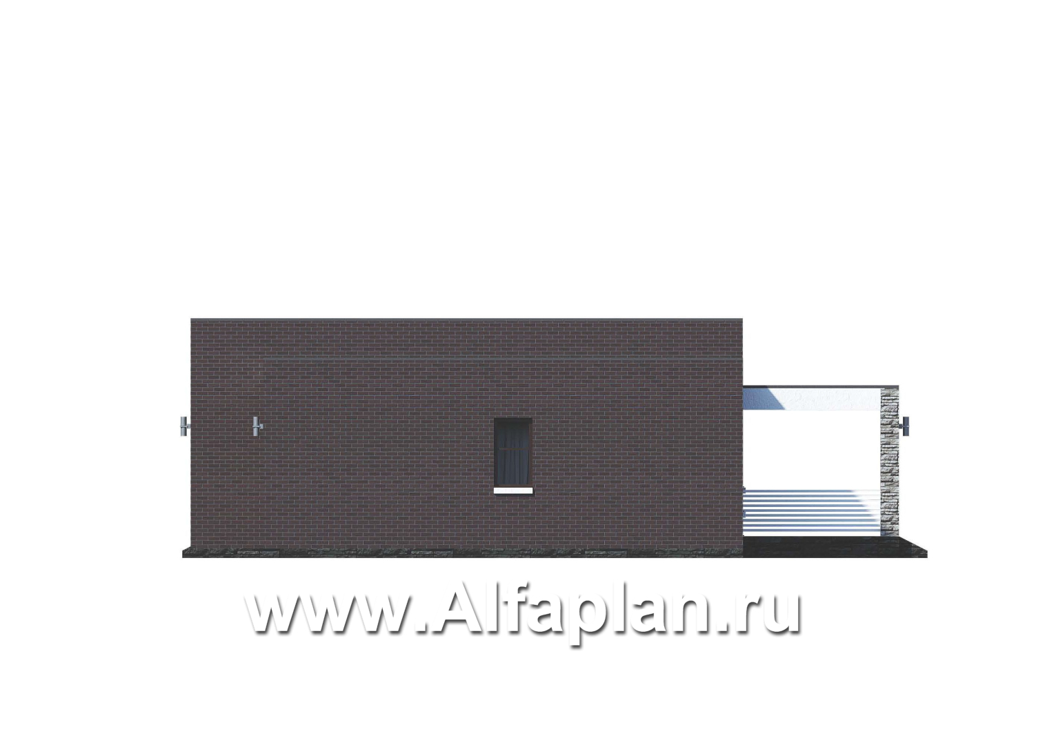 Проекты домов Альфаплан - «Магнолия» — плоскокровельный коттедж с удобной планировкой - изображение фасада №2