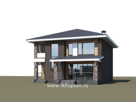 Проекты домов Альфаплан - «Эрго» - проект компактного дома 10х10м с удобной планировкой - превью дополнительного изображения №2