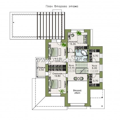 «Амур» - трехэтажный особняк с гаражом и бассейном - превью план дома