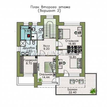 Проекты домов Альфаплан - «Серотонин» - проект современного хай-тек дома с плоской кровлей - превью плана проекта №3