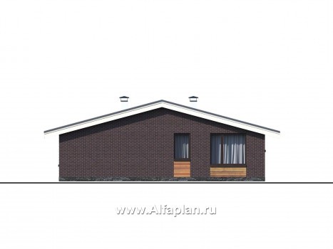 Проекты домов Альфаплан - «Бета» - стильный каркасный коттедж с террасой - превью фасада №4