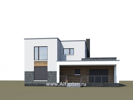 Проекты домов Альфаплан - «Футура» - современный двухэтажный дом с плоской кровлей - превью дополнительного изображения №2