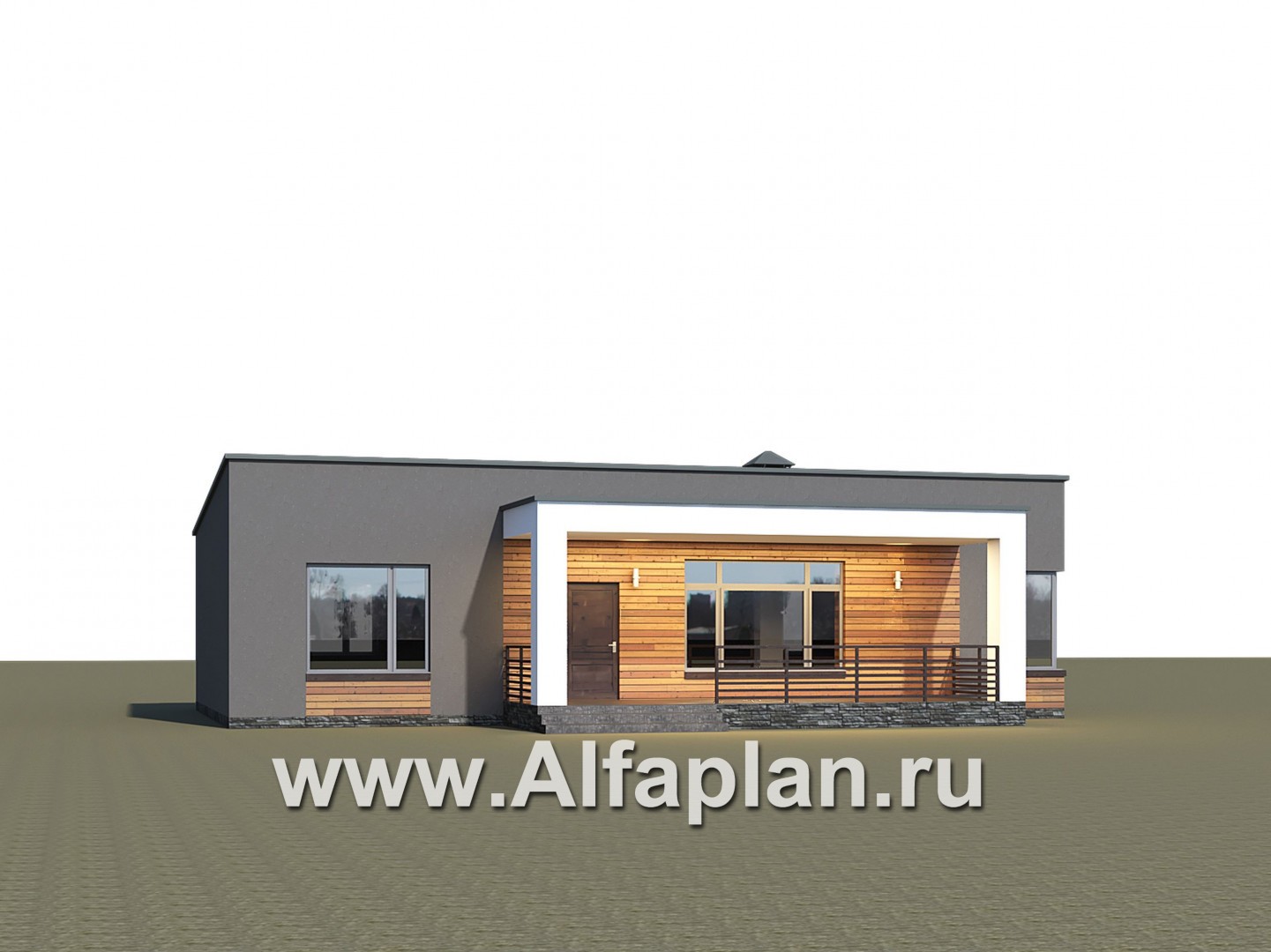 Проекты домов Альфаплан - "Соната" - проект одноэтажного дома с тремя спальнями - дополнительное изображение №1