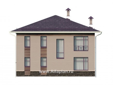 Проекты домов Альфаплан - "Римские каникулы" - проект дома с двусветной гостиной - превью фасада №4
