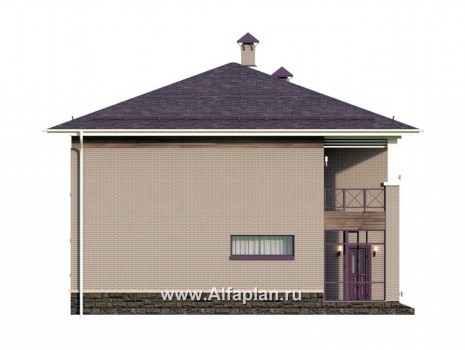 Проекты домов Альфаплан - "Римские каникулы" - проект дома с двусветной гостиной - превью фасада №3