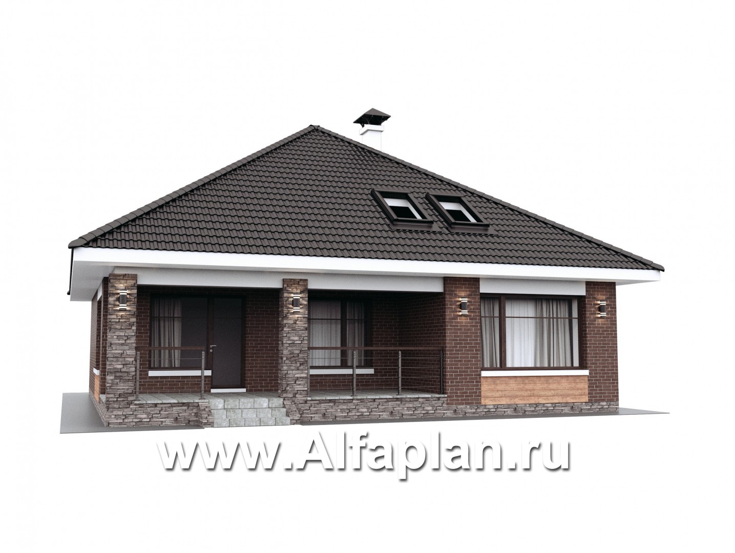 Проекты домов Альфаплан - "Перспектива" - проект компактного дома с мансардой - дополнительное изображение №2