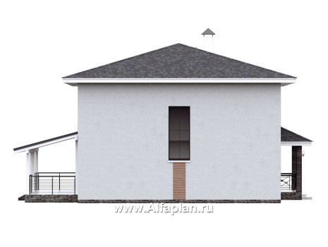 Проекты домов Альфаплан - "Антропный принцип" - проект экономичного комфортного дома из газобетона - превью фасада №3