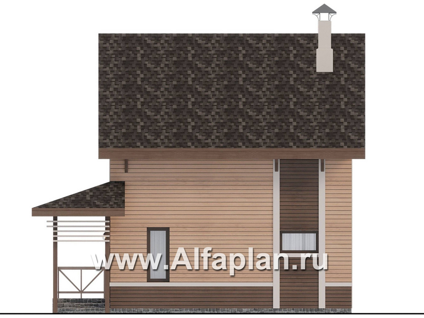 «Джекпот» - проект каркасного дома с мансардой, строить быстро, жить - комфортно - фасад дома