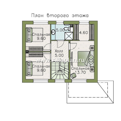 «Джекпот» - проект каркасного дома с мансардой, строить быстро, жить - комфортно - превью план дома