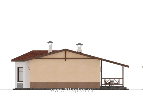 «Сорренто» -  проект одноэтажного дома, с эркером, в средиземноморском стиле, 3 спальни - превью фасада дома